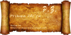 Prikopa Zóra névjegykártya
